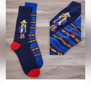 POLO Ralph Lauren Western Sun Valley Bear Crew Socks 2 Pack Men's Size 10-13 New